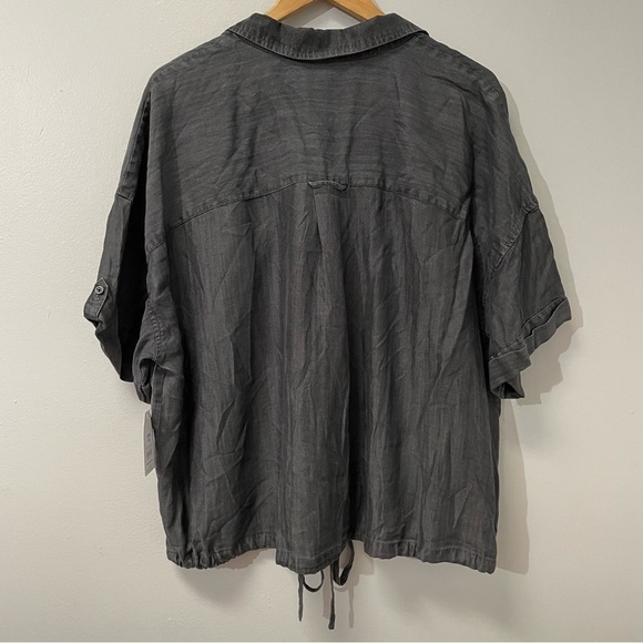 Time & TRU Black Chambray Utility Top Shirt Blouse size XXXL (22) - Picture 3 of 7